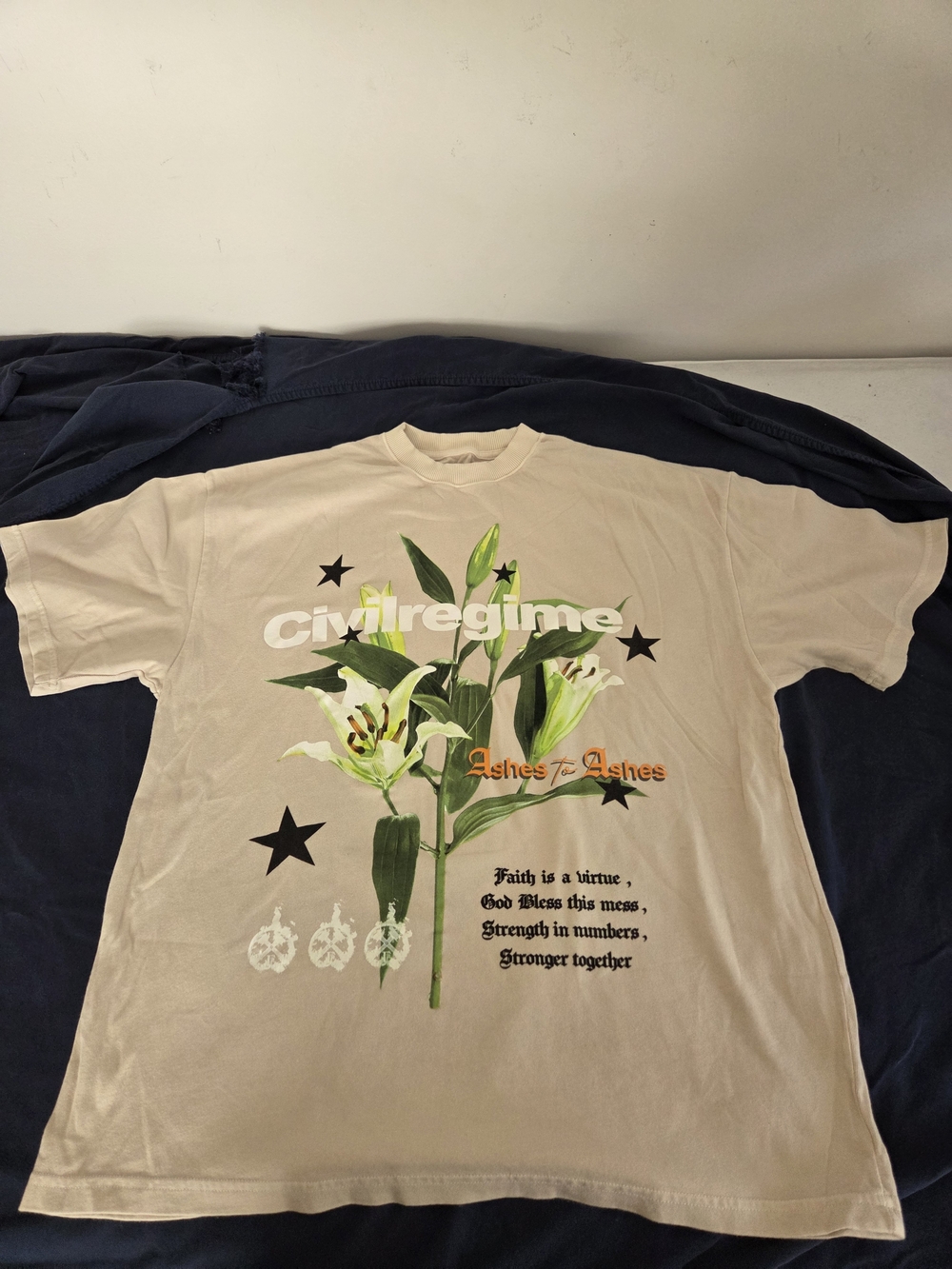 Civil Regime 'Ashes to Ashes' Floral Graphic Tee - Beige
